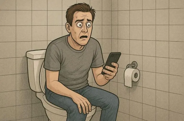 Homem fica paralisado após usar celular no banheiro por 30 minutos