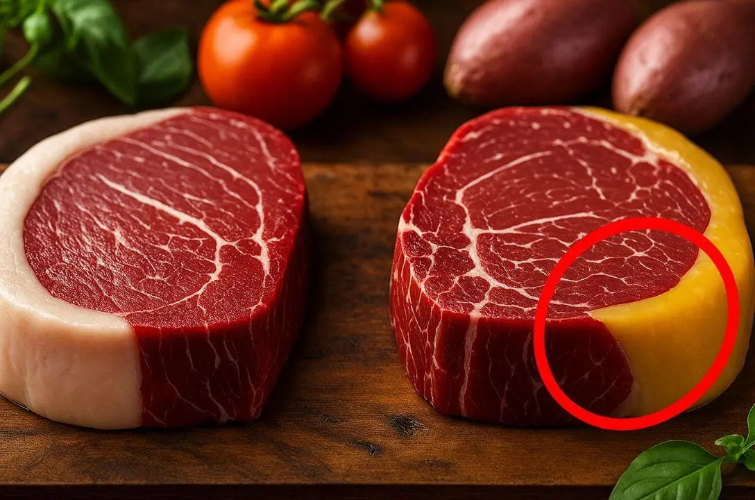 Já reparou na cor da gordura da carne? Isso diz tudo