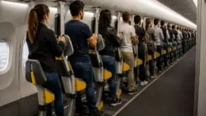Companhias querem lançar aviões com passageiros em pé para reduzir passagens