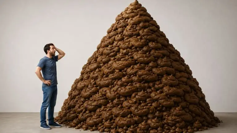 É verdade que uma pessoa adulta pode produzir até 145 kg de fezes por ano?