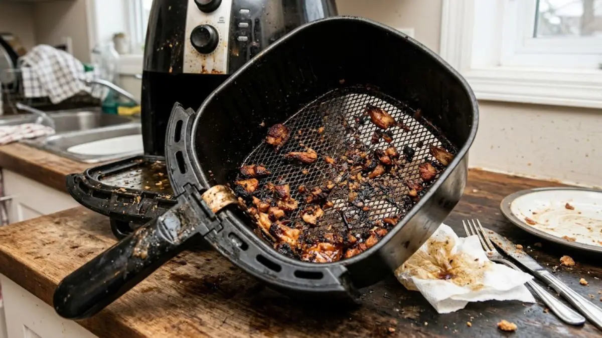 Saúde em risco! Veja por que você não deve usar a air fryer suja A praticidade da air fryer só continua sendo uma vantagem quando a limpeza acompanha a rotina de uso.