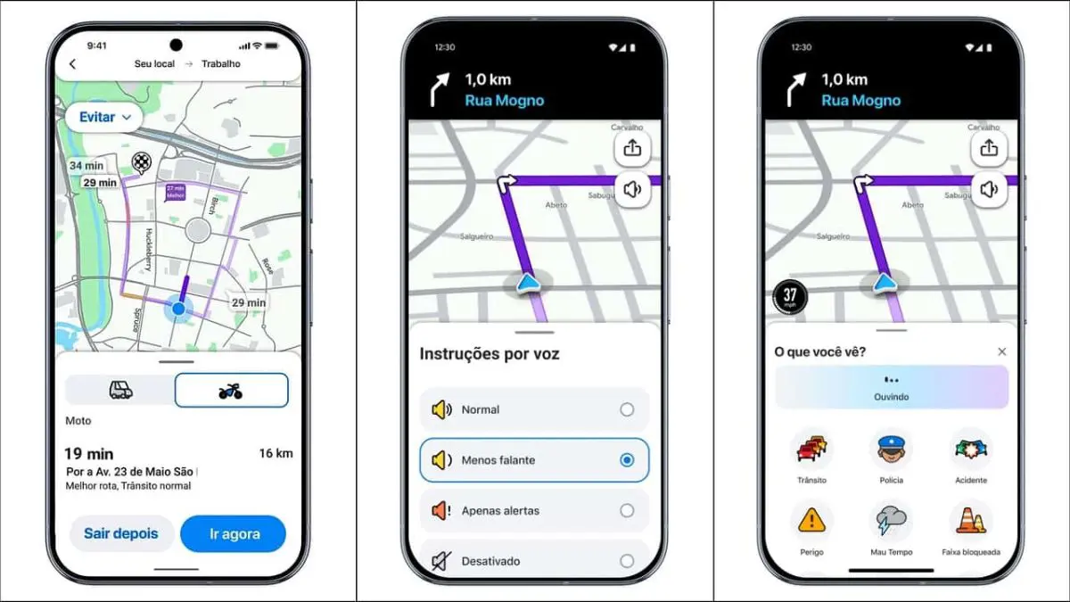 Waze ganha modo para motos com rotas mais precisas e recursos com IA A nova fase do Waze tenta transformar o aplicativo em algo menos automático e mais adaptado ao jeito real de cada pessoa se mover.