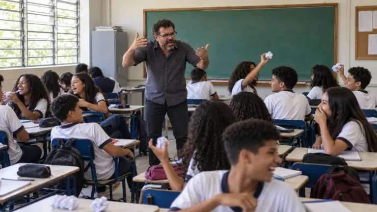 Professor brasileiro perde 21% do tempo de aula para tentar manter disciplina
