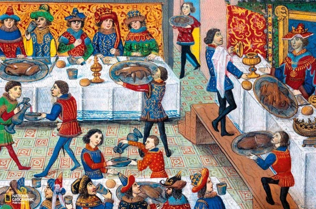 Como era um banquete de luxo e festas na Idade Média?