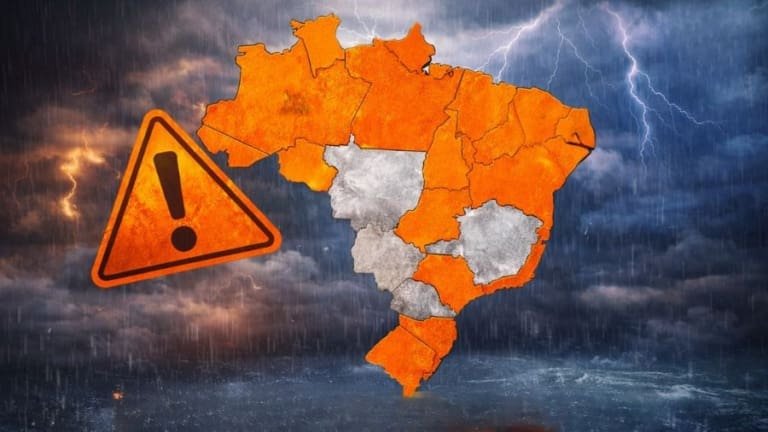 Inmet emite alerta laranja para 18 estados e previsão assusta