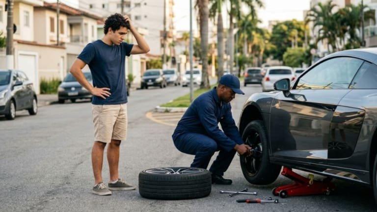 68% dos jovens ligam para o seguro para trocar pneu furado