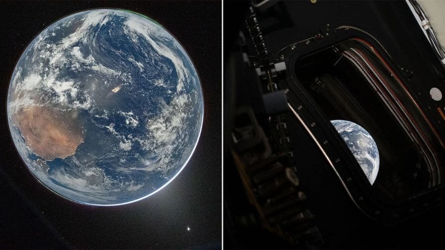 &ldquo;D&aacute; para ver o globo inteiro, de polo a polo. D&aacute; para ver a &Aacute;frica, a Europa e at&eacute; a aurora boreal.&rdquo;