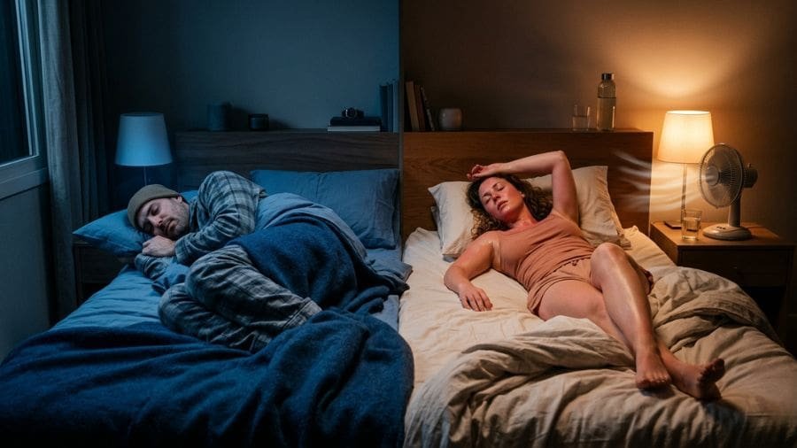 Em quase todo relacionamento um sente frio e o outro calor É como se o quarto fosse dividido entre duas estações do ano ao mesmo tempo