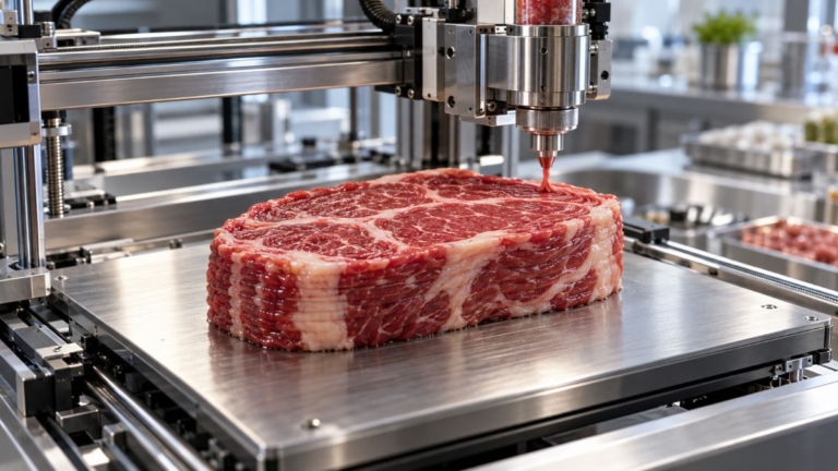 Já imaginou um bife feito de plantas em impressora 3D? Você comeria?