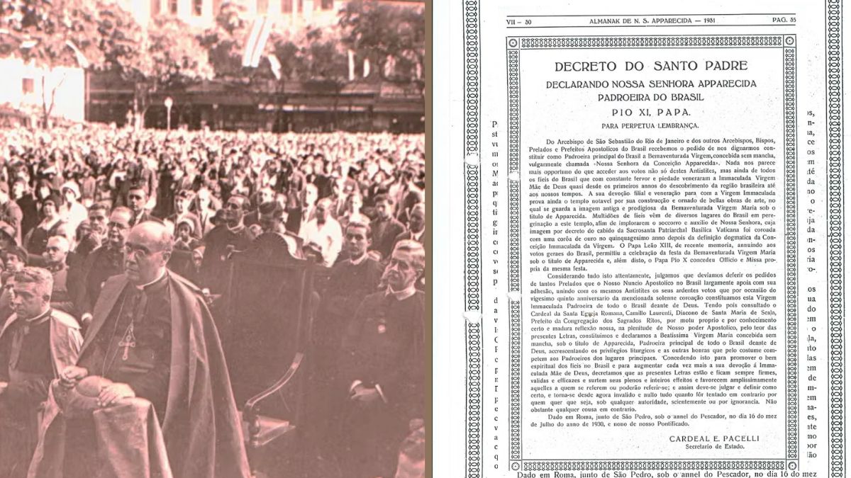 A coroa&ccedil;&atilde;o da imagem e a concess&atilde;o do t&iacute;tulo de Padroeira aconteceram em momentos distintos